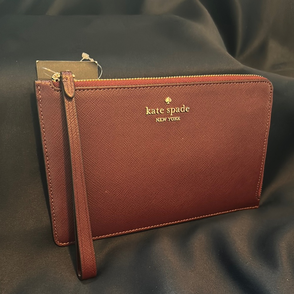 NWT Kate Spade Burgundy Wristlet